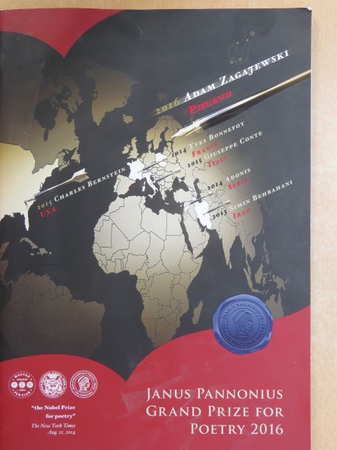 Adam Zagajewski - Janus Pannonius Grand Prize for Poetry 2016 [antikvár]