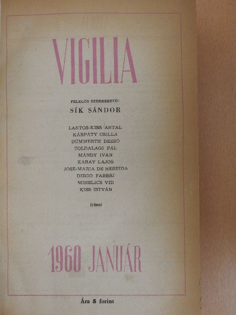 Dümmerth Dezső - Vigilia 1960. (nem teljes évfolyam) [antikvár]