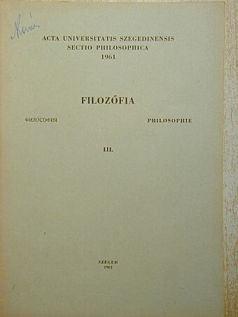 Dr. Horuczi László - Filozófia III. [antikvár]