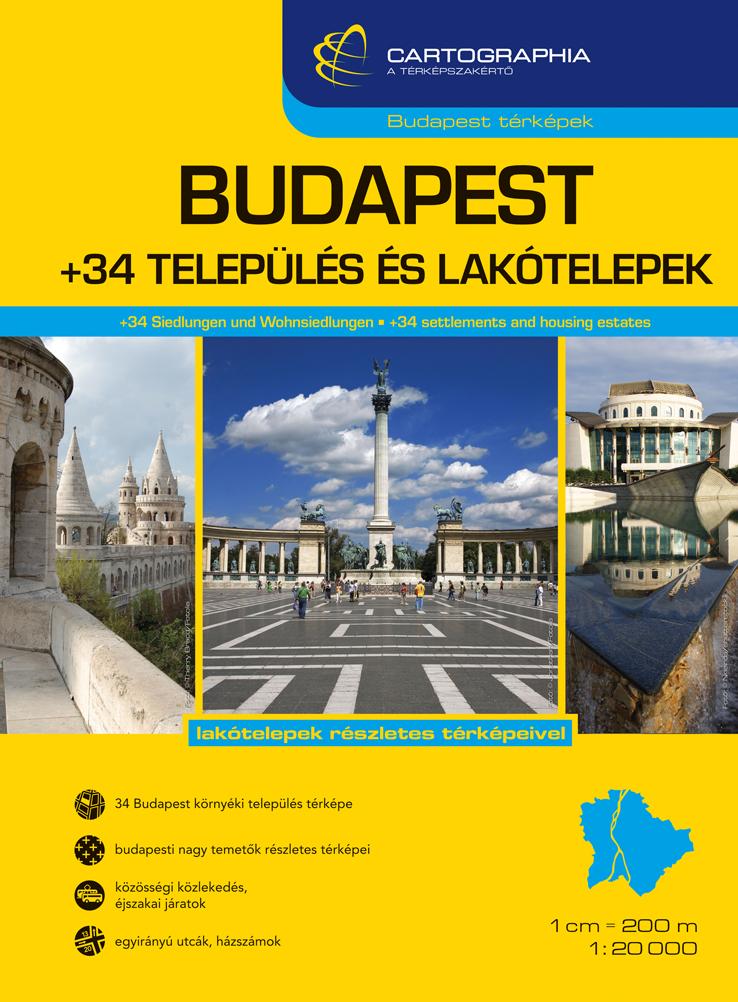 Budapest + 34 település és lakótelepek atlasz