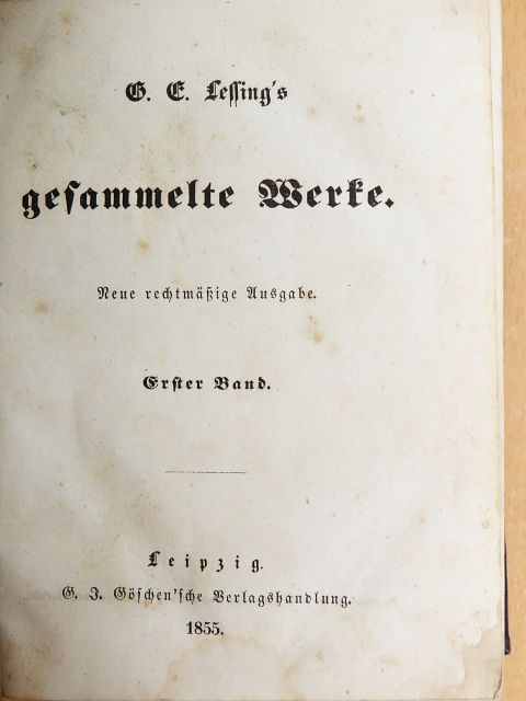 G. E. Lessing - G. E. Lessing's gesammelte Werke I-II (gótbetűs) [antikvár]