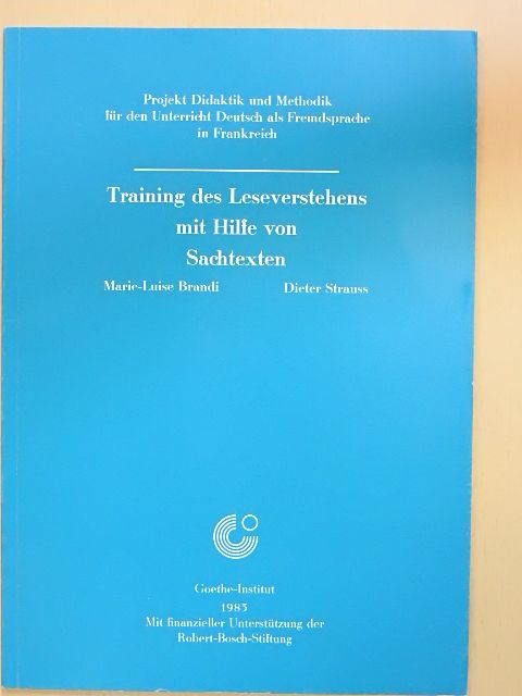 Dieter Strauss - Training des Leseverstehens mit Hilfe von Sachtexten [antikvár]