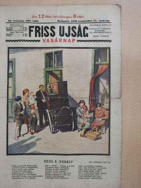 Szederkényi Anna - Friss Ujság Vasárnap 1938. szeptember 11. [antikvár]