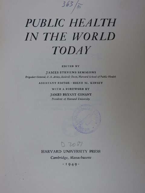 Public Health in the World Today [antikvár]