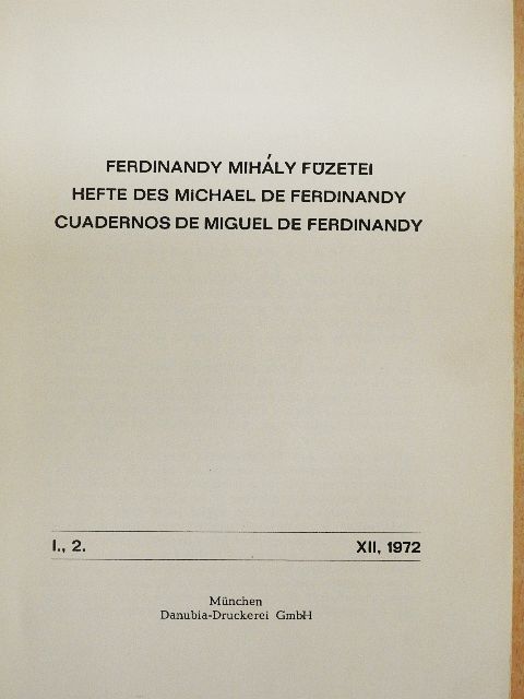 Ferdinandy Mihály - Ferdinandy Mihály füzetei I/2. [antikvár]