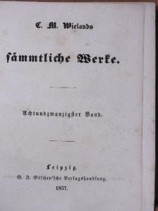 C. M. Wieland - C. M. Wielands sämmtliche Werke XXVIII. (gótbetűs) [antikvár]