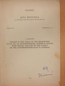 J. A. Krenner - Studies in the field of the Microscopic Fungi. III. on Entomophthora Aphidis H. Hoffm. with special regard to the Family of the Entomophthoraceae in general (dedikált példány) [antikvár]