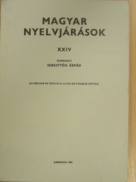 Áron Péter - Magyar nyelvjárások XXIV. [antikvár]