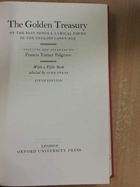 Marlowe - The Golden Treasury of the Best Songs & Lyrical Poems in the English Language [antikvár]