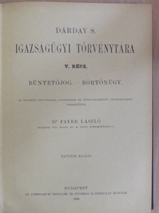Dárday S. Igazságügyi törvénytára V. [antikvár]