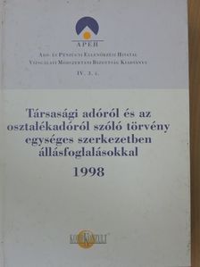 Bocsák Gáborné - Társasági adóról és az osztalékadóról szóló törvény egységes szerkezetben állásfoglalásokkal 1998 [antikvár]