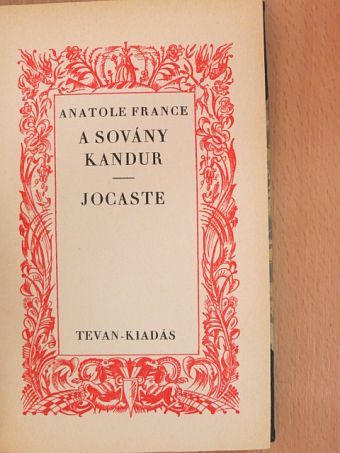 Anatole France - A sovány kandur/Jocaste [antikvár]