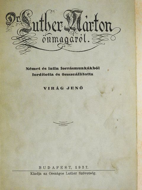 Luther Márton önmagáról [antikvár]