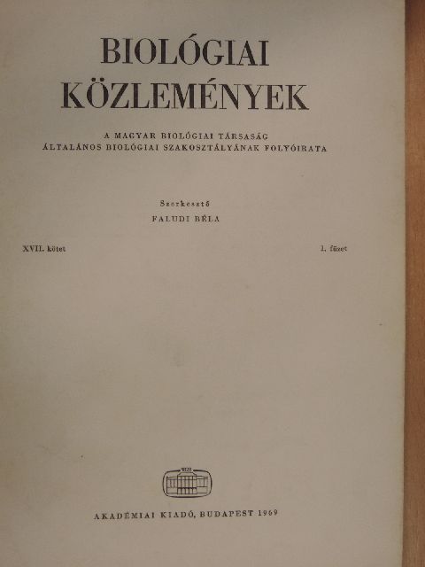 Bácsy Ernő - Biológiai Közlemények XVII/1. [antikvár]