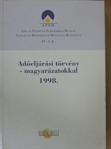 Dr. Bordács Ágnes - Adóeljárási törvény - magyarázatokkal 1998. [antikvár]