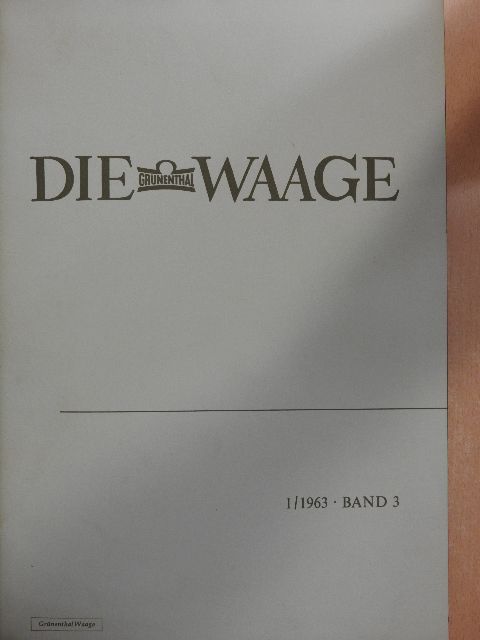 Cläre Goldschmidt - Die Grünenthal Waage 1963-64. (nem teljes évfolyam) [antikvár]