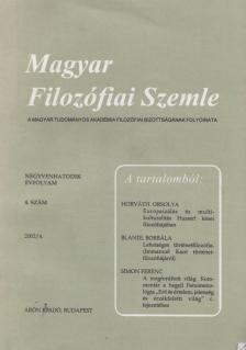 Áron László, Gut Zsóka, Kendeffy Gábor - Magyar Filozófiai Szemle 2002/4. [antikvár]