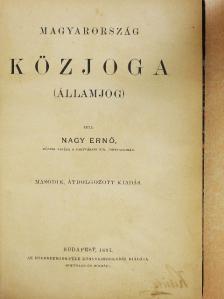 Nagy Ernő - Magyarország közjoga [antikvár]