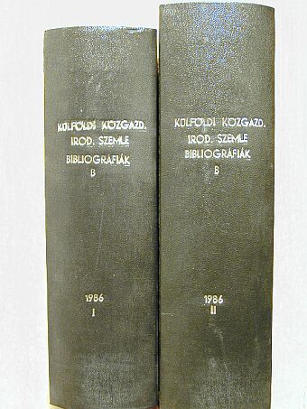 Külföldi Közgazdasági Irodalmi Szemle 1986. I-II. [antikvár]