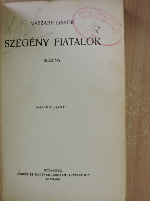 Vaszary Gábor - Szegény fiatalok [antikvár]