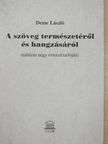 Deme László - A szöveg természetéről és hangzásáról [antikvár]