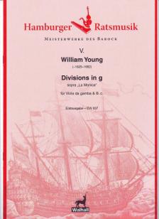 YOUNG, WILLIAM - DIVISIONS IN G SOPRA "LA MONICA" FÜR VIOLA DA GAMBA & BASSO CONTINUO, ERSTAUSGABE (S. ECKERT)