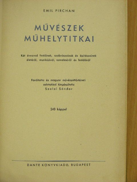 Emil Pirchan - Művészek műhelytitkai [antikvár]