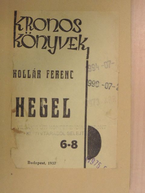 Kollár Ferenc - Hegel [antikvár]