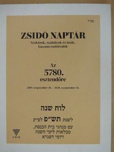 Zsidó naptár az 5780. esztendőre [antikvár]