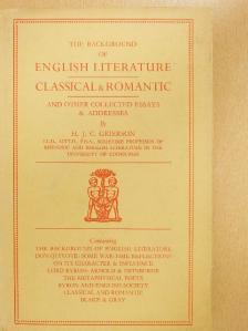 Sir Herbert Grierson - The Background of English Literature [antikvár]