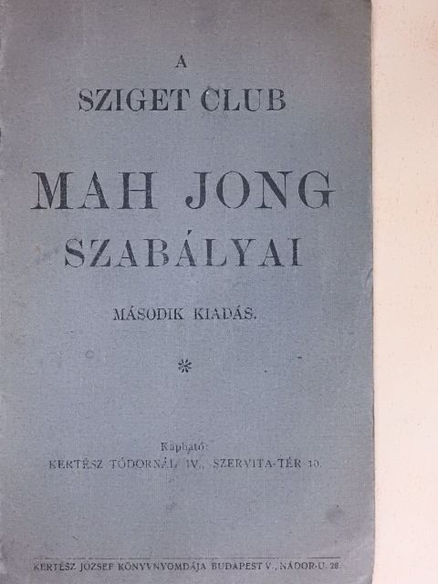 A Sziget Club Mah Jong szabályai [antikvár]