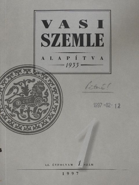 Brenner János - Vasi Szemle 1997/1. [antikvár]