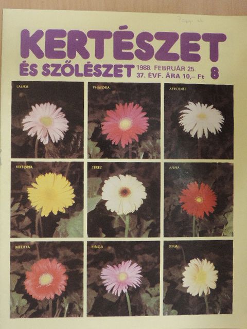 Biza Klára - Kertészet és Szőlészet 1988. február 25. [antikvár]