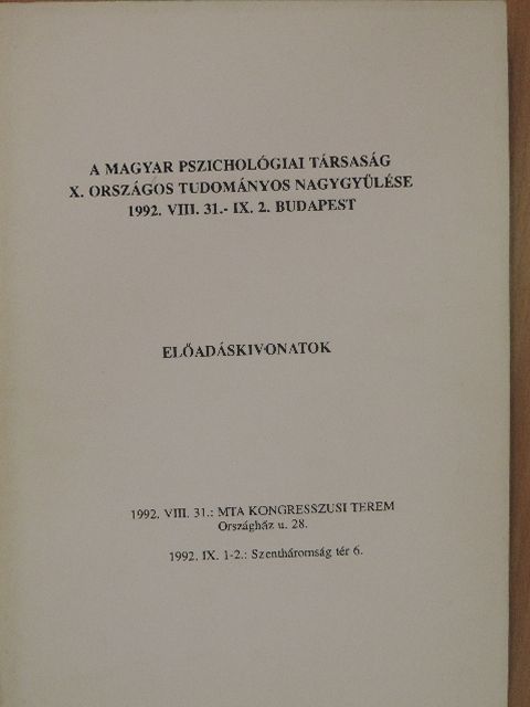 Előadáskivonatok [antikvár]