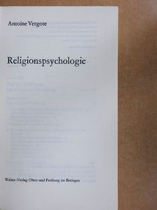 Antoine Vergote - Religionspsychologie [antikvár]