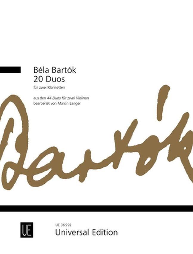 Bartók Béla - 20 DUOS FÜR ZWEI KLARINETTEN AUS DEN 44 DUOS FÜR ZWEI VIOLINEN, BEARB. MARCIN LANGER