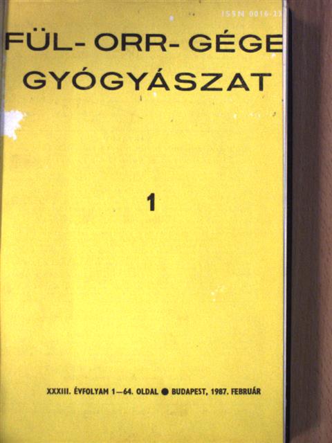 Dr. Balatoni Zsuzsa - Fül-orr-gégegyógyászat 1987-1988. január-december [antikvár]