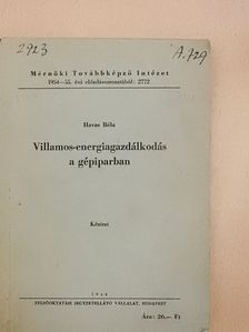 Havas Béla - Villamos-energiagazdálkodás a gépiparban [antikvár]