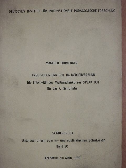 Manfred Erdmenger - Englischunterricht im medienverbund [antikvár]