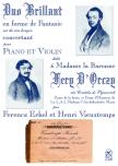 ERKEL FERENC-VIEUSTEMPS,HENRI - DUO BRILLANT EN FORME FANTASIE SUR DES AIRS HONGROISE POUR PIANO ET VIOLON