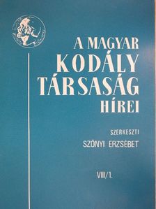 Cziglényi László - A Magyar Kodály Társaság Hírei 1985/1. [antikvár]