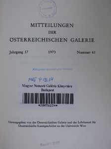 Hans Aurenhammer - Mitteilungen der Österreichischen Galerie 1973 [antikvár]