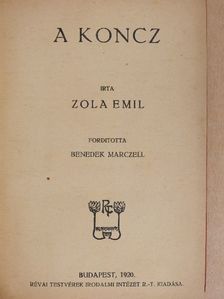Émile Zola - A koncz [antikvár]