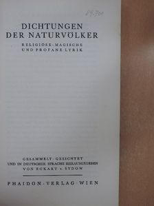 Dichtungen der Naturvölker [antikvár]