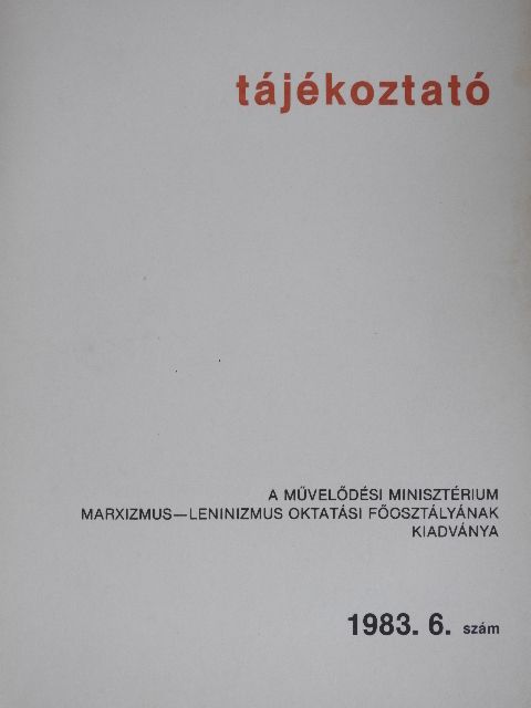 Benkő Péter - Tájékoztató 1983/6. [antikvár]
