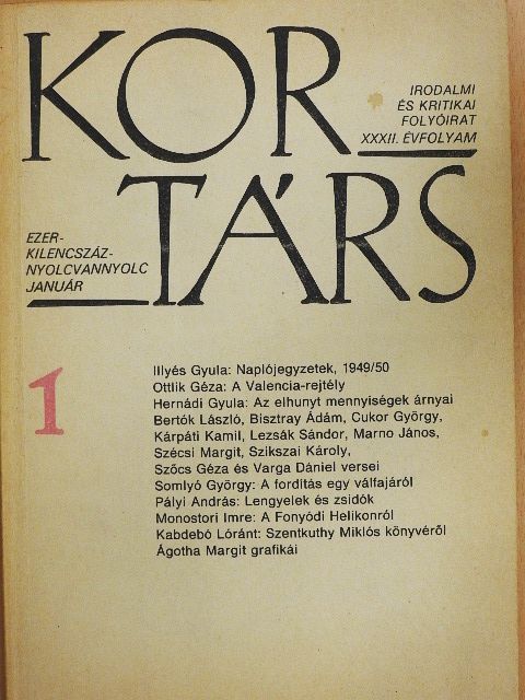Bertók László - Kortárs 1988. január [antikvár]