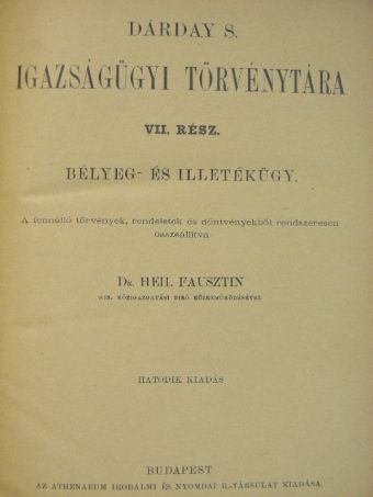 Dárday Sándor Igazságügyi törvénytára VII. [antikvár]