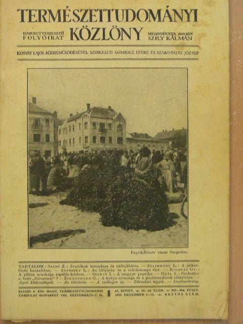 Aujeszky L. - Természettudományi Közlöny 1933. december 1-15. [antikvár]