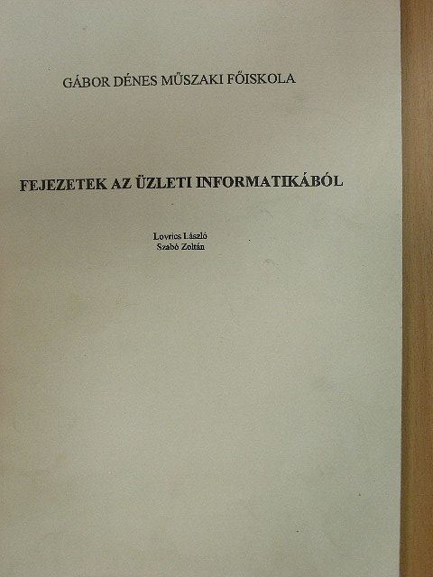 Lovrics László - Fejezetek az üzleti informatikából [antikvár]