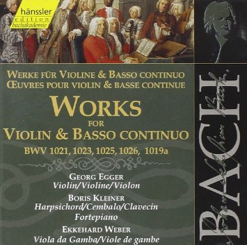 Bach - WORKS FOR VIOLIN & BASSO CONTINUO CD EGGER